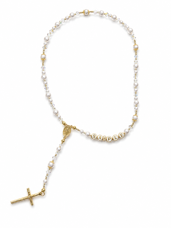 Full Swarovski Crystal Rosary - With Name