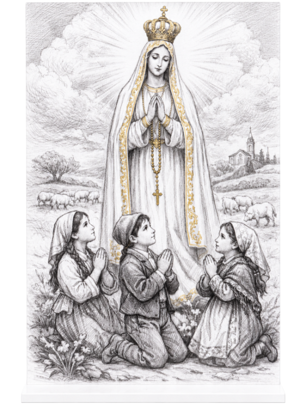 1830DEBB-61BD-4BE3-8F9A-D1597E98917D Acrylic Stand - Our Lady Of Fatima