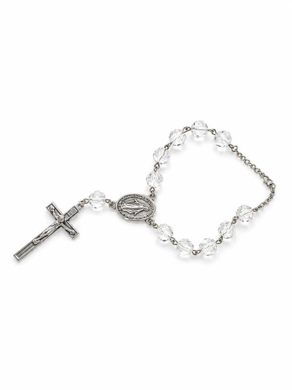 Car Rosary Swarovski Clear Crystal