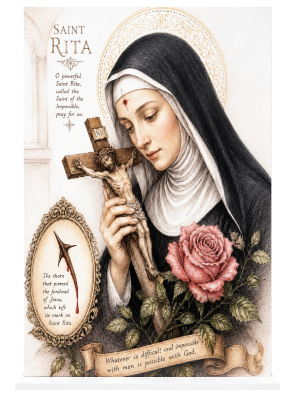 50FD873C-F290-4255-A608-676BCDFC886E Acrylic Stand - St Rita