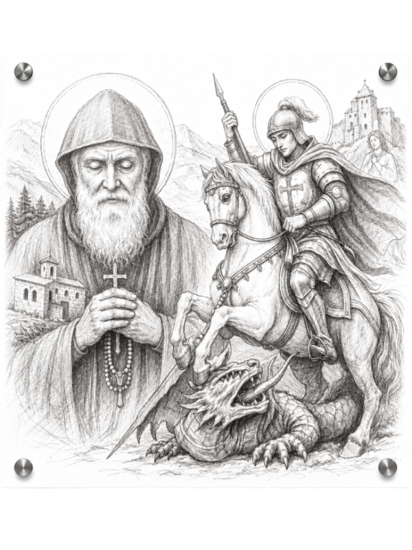 60814D80-B81B-4103-9F22-E3E681C0FF82 Acrylic Wall Hung St Charbel & St George
