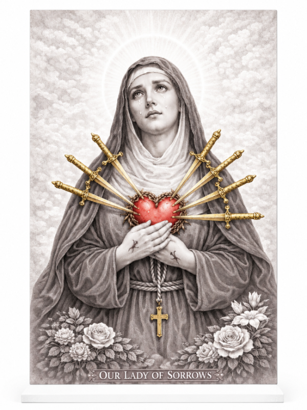 723654A4-E5E4-414C-B60A-DB6797B658A3 Acrylic Stand - Our Lady Of Sorrows