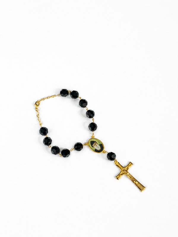 St Charbel Car Rosary Swarovski Crystal
