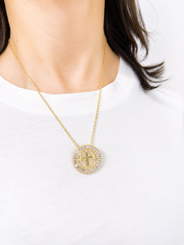 The Halo Cross Necklace