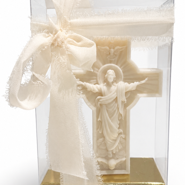 Packaged Bakhoor-infused Jesus Resurrection Cross Candle
