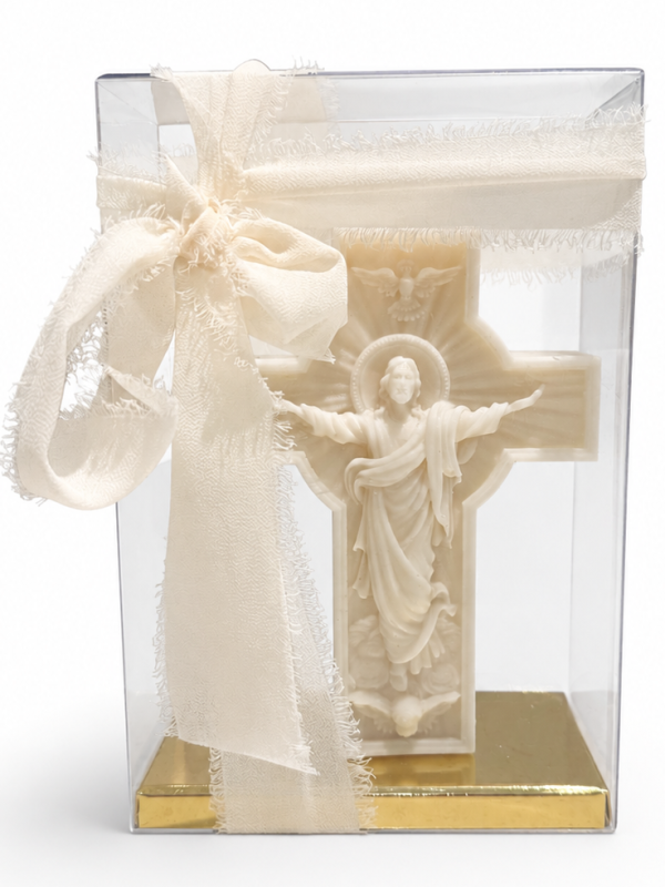 Packaged Bakhoor-infused Jesus Resurrection Cross Candle