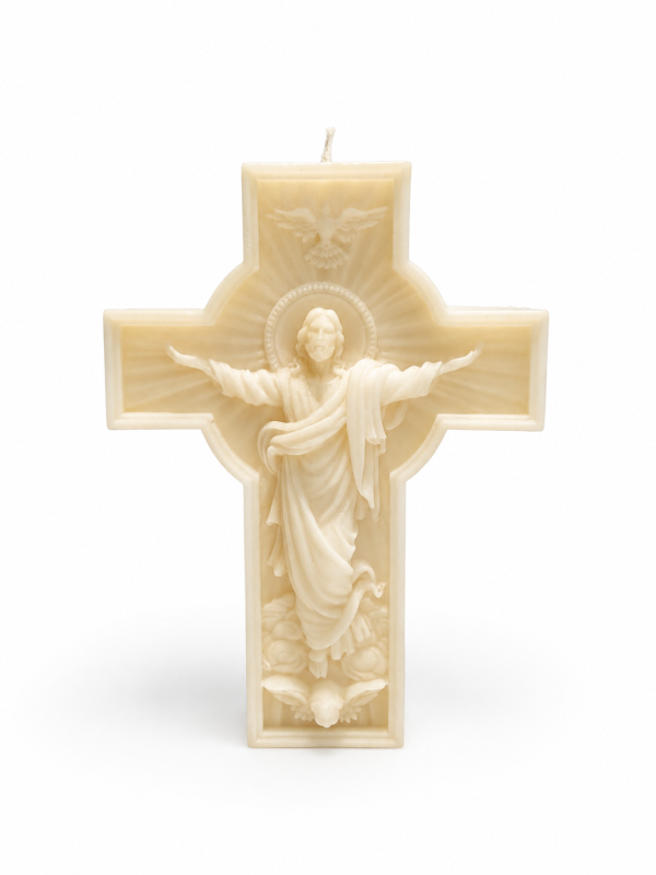 Individual Bakhoor-infused Jesus Resurrection Cross Candle